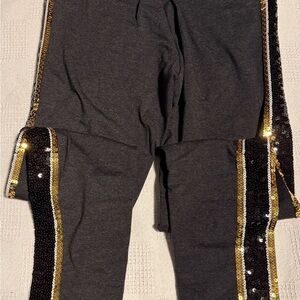 PINK Victoria's Secret Leggings with Black and Gold Sequins